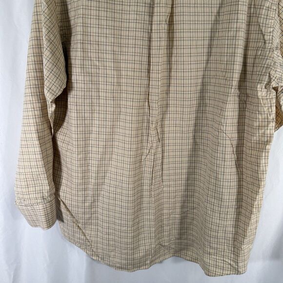 Jos A Bank Dress Shirt Men's Large Yellow Plaid Button Down Shirt Long Sleeve - Picture 9 of 9